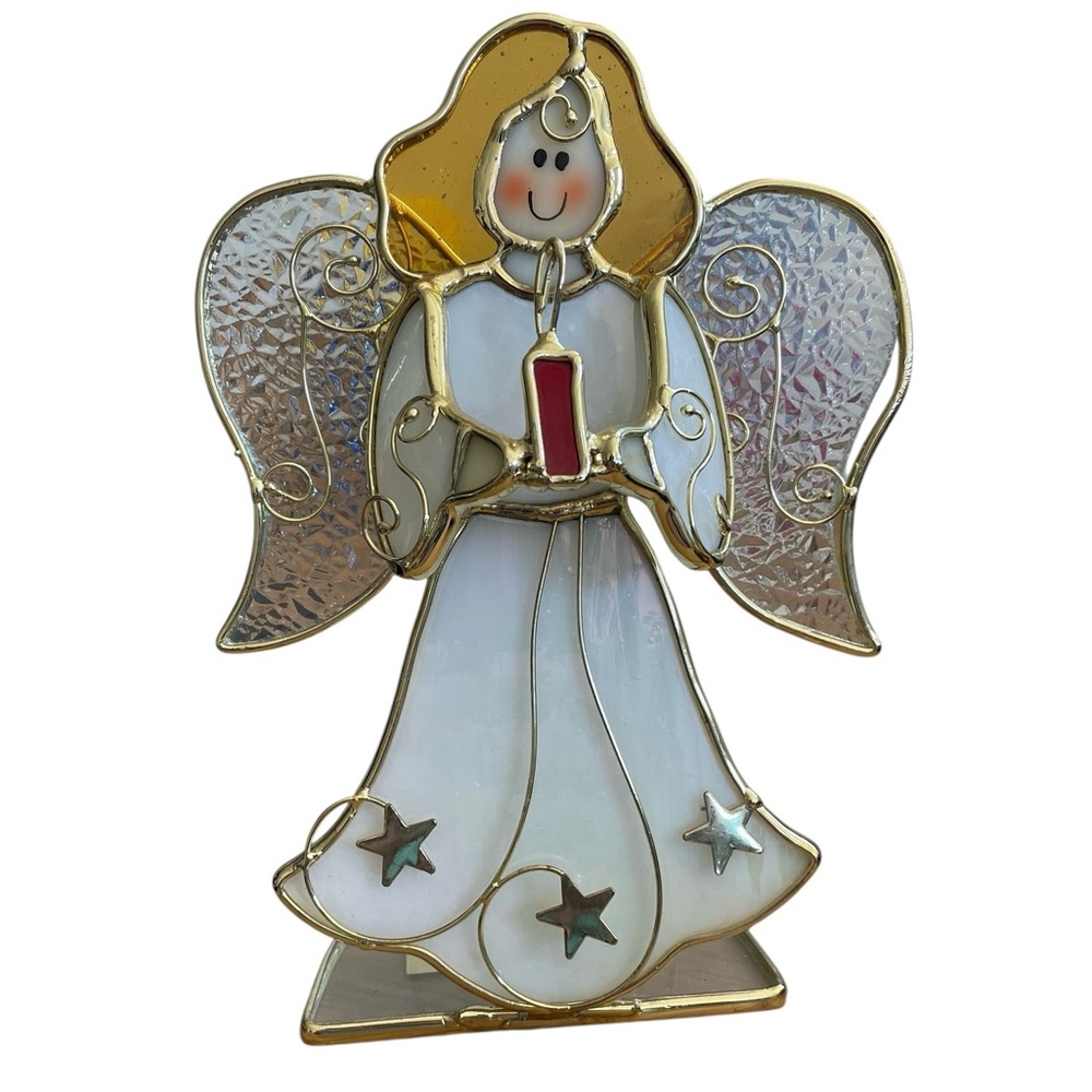 Stained Glass Angel Tealight Candle holder